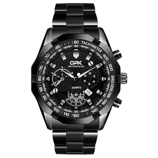 Basfur orologio analogico al quarzo uomo con cinturino in acciaio inossidabile ho-montre-012-02