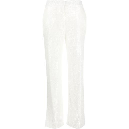 Claudie Pierlot pantaloni svasati con paillettes - bianco