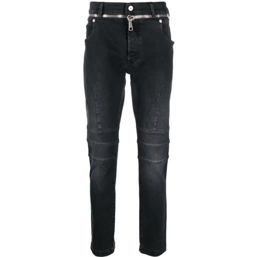 Balmain jeans con zip - nero