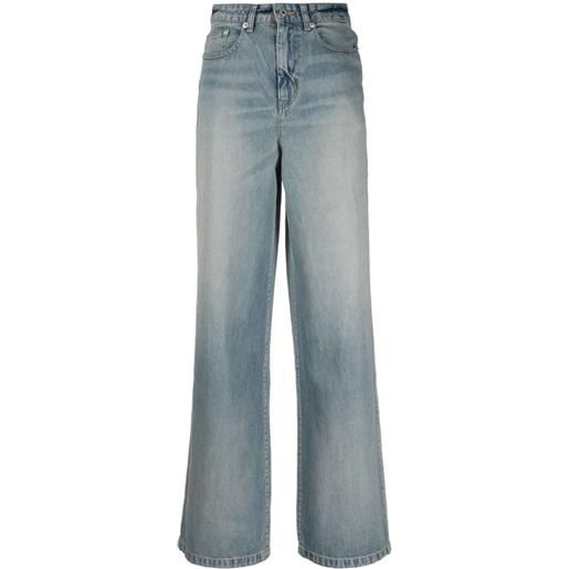 Kenzo jeans a gamba ampia con applicazione - blu