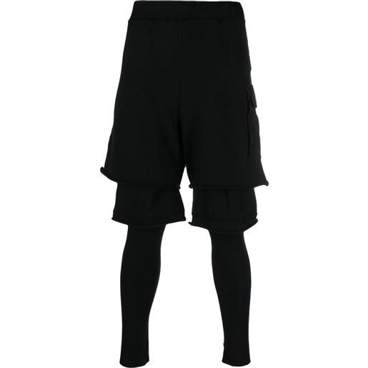 Undercover pantaloni con design a strati - nero