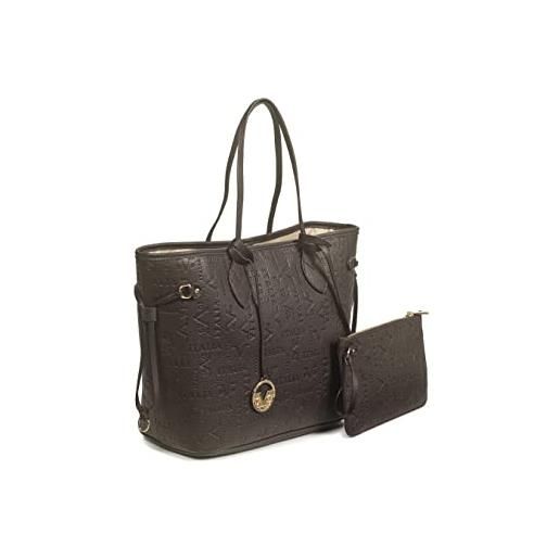 19V69 ITALIA women shopper bag lana black gold