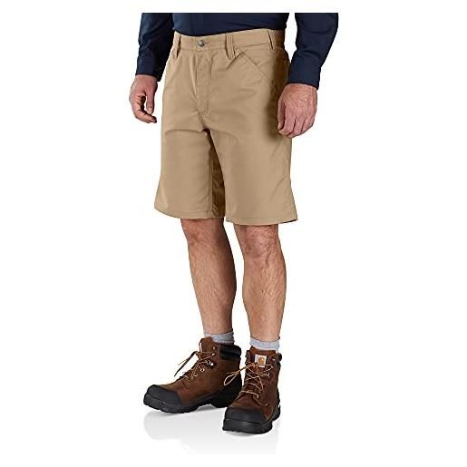 Carhartt, pantaloni corti da lavoro serie rugged professional™ in cotone rugged flex®, relaxed fit uomo, cachi scuro, w33