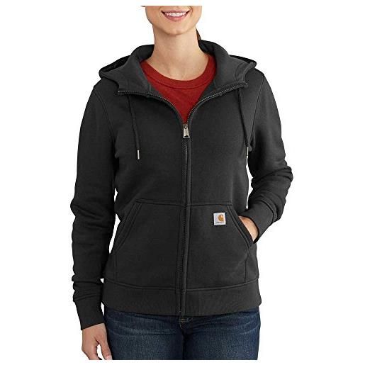 Carhartt, felpa relaxed fit, media pesantezza, full-zip donna, nero, xs