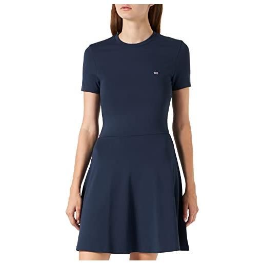 Tommy Jeans dw0dw13607 vestito fit & flare, twilight navy, xs donna