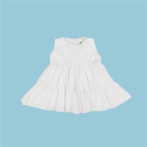 Fs - Baby vestito bambina neonata estivo in cotone bianco romantic