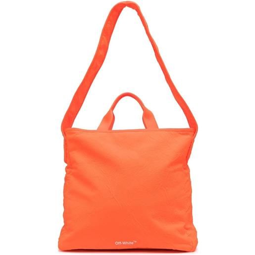 Off-White borsa tote grande con stampa - arancione