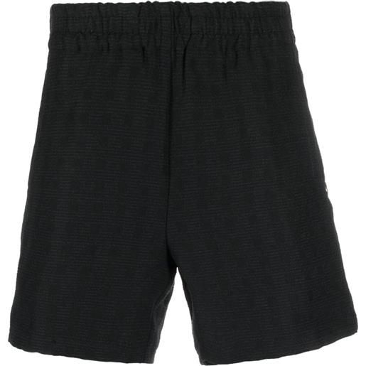 4SDESIGNS shorts sportivi con bottoni - nero