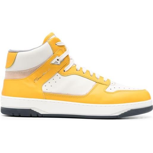 Santoni sneakers alte con inserti - giallo