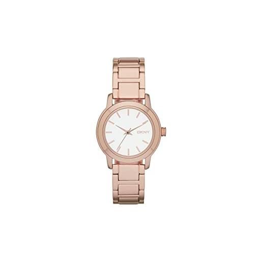 DKNY orologio tompkins da donna, movimento a tre lancette, cassa in lega oro rosa da 26,1 a 34 mm con bracciale in lega, ny2210