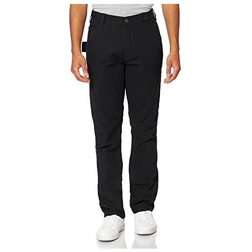 Carhartt, pantaloni da lavoro in tessuto duck rugged flex®, straight fit uomo, nero, w30/l32