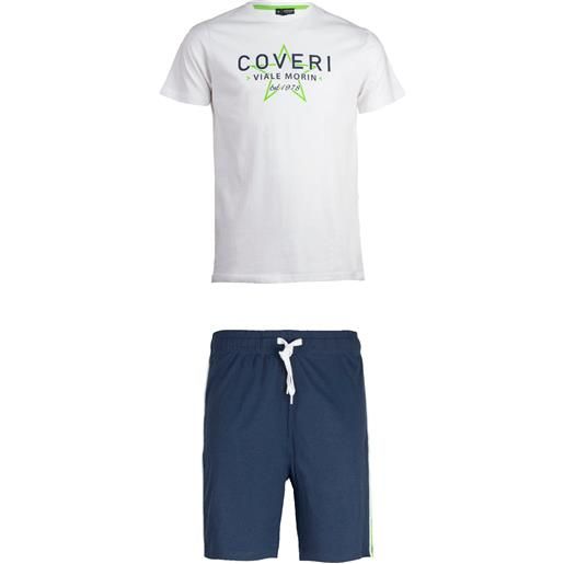 Coveri Collection set t-shirt e pantaloncini con stampa e profili in contrasto
