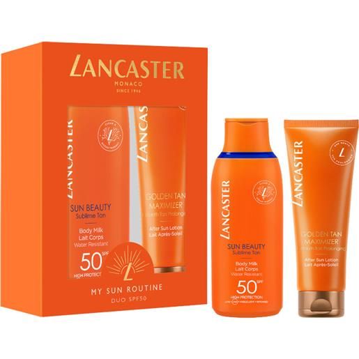 Lancaster sun beauty - body milk spf 50 + golden tan maximizer - after sun lotion body & face 175 ml latte corpo spf 50 + 125 ml lozione doposole