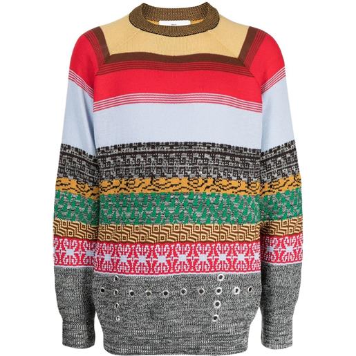 Toga maglione girocollo con intarsio - multicolore