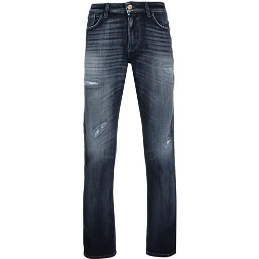 Emporio Armani jeans dritti con effetto schiarito - blu