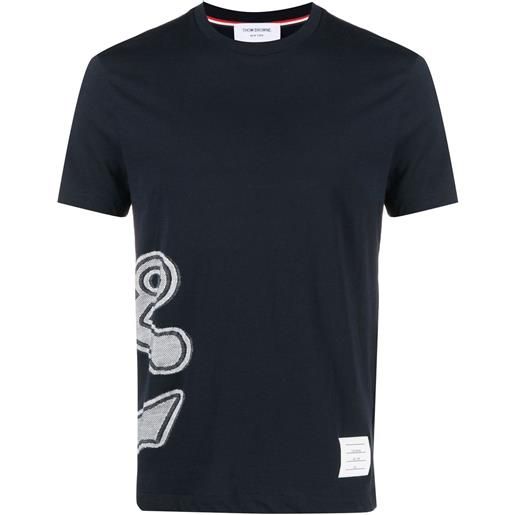Thom Browne t-shirt con stampa - blu