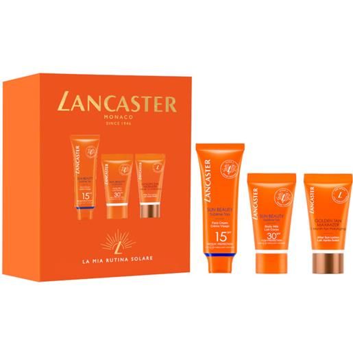 Lancaster sun beauty - face cream spf 15 confezione 50 ml crema viso spf 15 + 50 ml crema corpo spf 30 + 50 ml lozione doposole