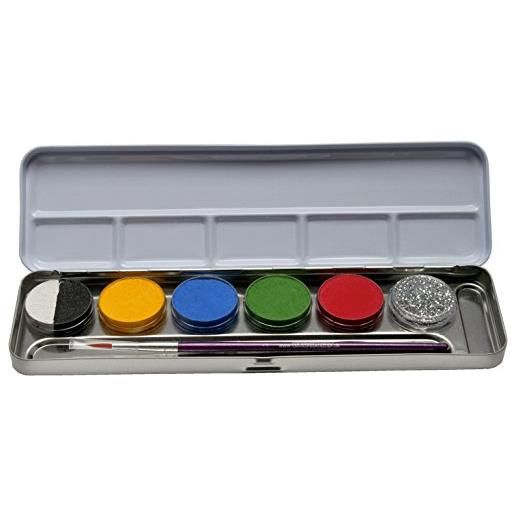 Eulenspiegel 206201 - palette di trucchi con 6 colori e 1 pennello