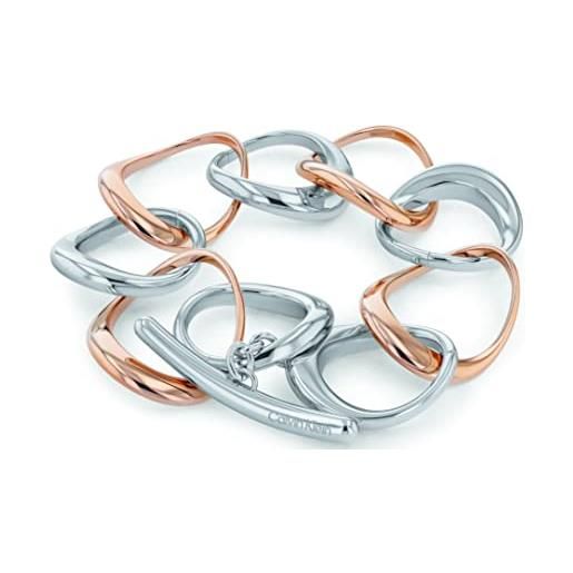 Calvin Klein braccialetto a maglie da donna collezione warped rings - 35000007