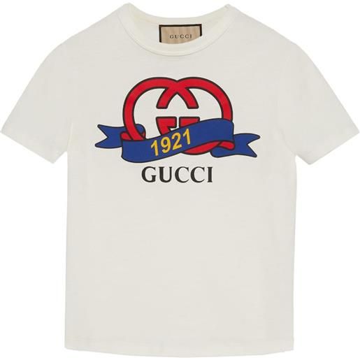 Gucci t-shirt con stampa gg 1921 - bianco