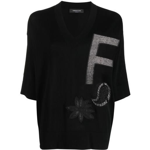 Fabiana Filippi maglione con ricamo - nero