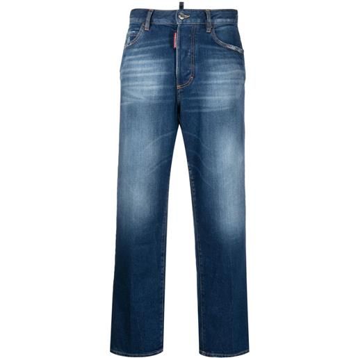Dsquared2 jeans dritti crop - blu