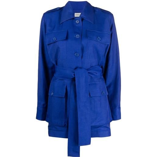 P.A.R.O.S.H. giacca-camicia con cintura - blu