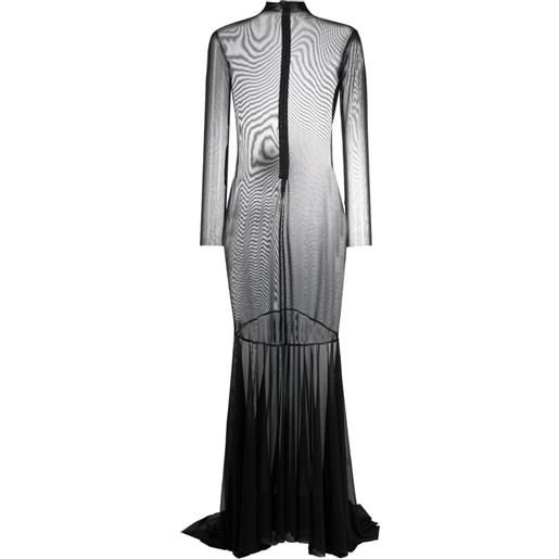 Atu Body Couture abito a maniche lunghe semi trasparente - nero