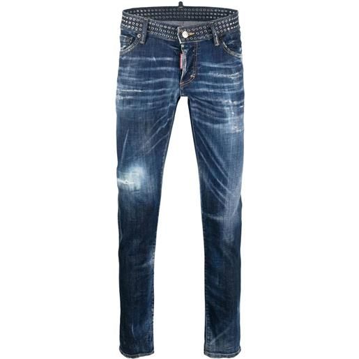 Dsquared2 jeans slim con borchie - blu