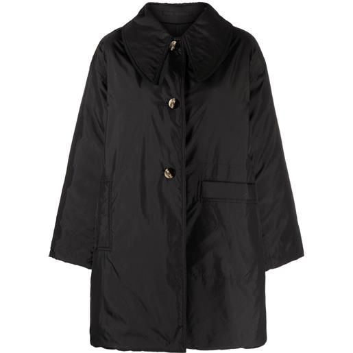 GANNI giacca trapuntata con colletto oversize - nero