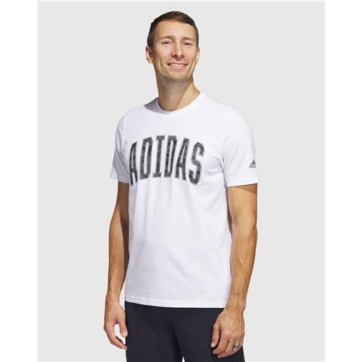 Adidas t-shirt sportswear camo bianco uomo