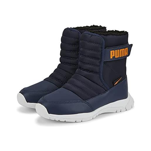 PUMA nieve boot wtr ac ps, scarpe da ginnastica, unisex - bambini e ragazzi, peacoat-vibrant orange, 33 eu