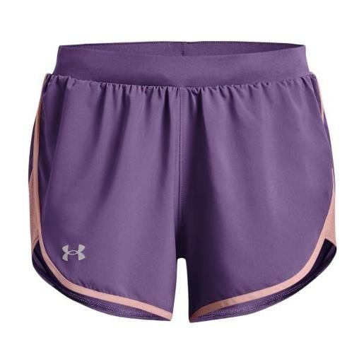 UNDER ARMOUR pantaloncini fly-by elite 3in donna retro purple/pink shock