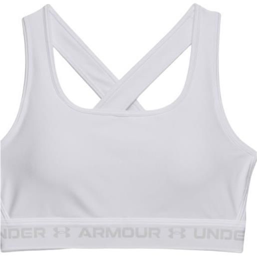 UNDER ARMOUR top mid crossback sport donna white/halo gray