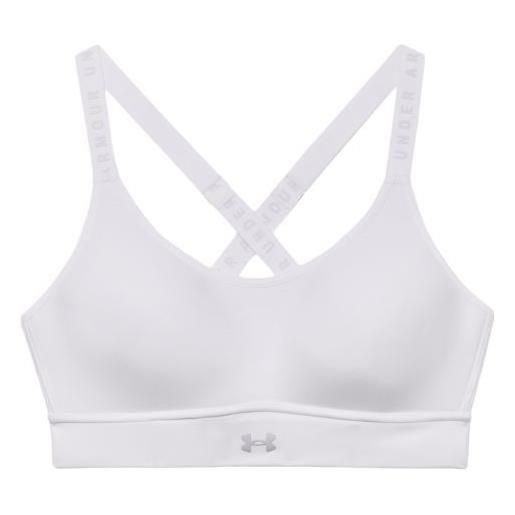 UNDER ARMOUR top infinity mid covered sports donna white/halo gray