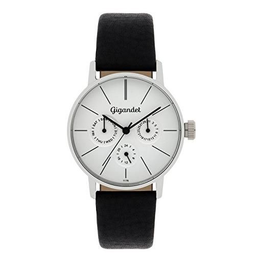 Gigandet minimalism orologio donna orologio multifunzione analogico quartz argento nero g38-001