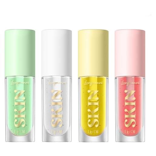 Beauty Searcher lip plumper gloss, olio per labbra, cristallo trasparente, lozione per labbra idratante, lucidalabbra, lucidalabbra idratante, a lunga durata, per la cura delle labbra sexy (set #a)