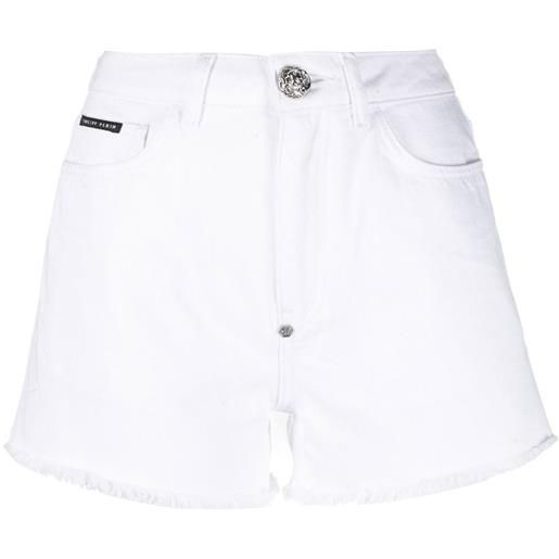 Philipp Plein shorts denim con decorazione - bianco