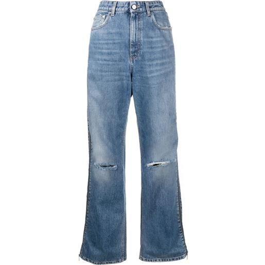 Stella McCartney jeans dritti con zip - blu