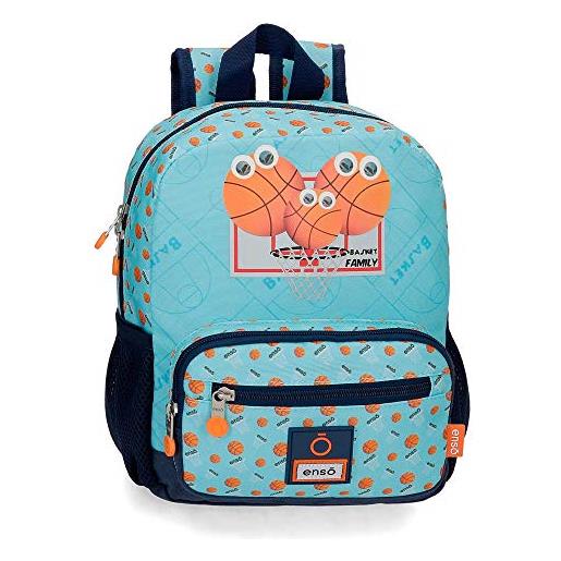 Enso basket family zainetto asilo adattabile al carrello azzurro 23x28x10 cms poliestere 6.44l