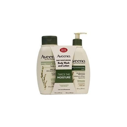 Aveeno body wash bagno doccia 500 ml + crema idratante alla lavanda 300 ml