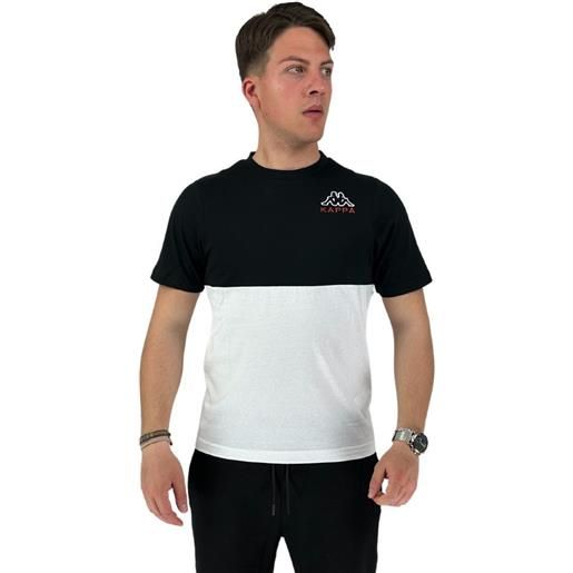 T-shirt maglia maglietta uomo kappa bianco nero logo edwin cotone 341b2yw-a04