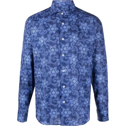 Fedeli camicia con stampa paisley - blu