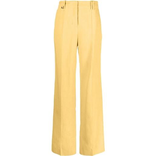Jacquemus pantaloni con pieghe - giallo