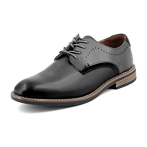Gianni scarpe eleganti da uomo stringate francesine scarpe classiche da cerimonia business lucide mocassini loafer stile derby y149 (nero, 41)