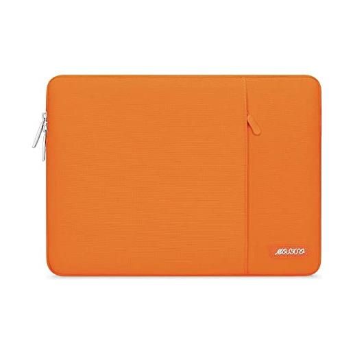 MOSISO laptop custodia borsa 13-13,3 pollici notebook compatibile con mac. Book air/pro, compatibile con mac. Book pro 14 m3 m2 m1 pro max 2024-2021, poliestere manica verticale con tasca, arancia