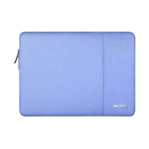 MOSISO laptop custodia borsa 15-15,6 notebook compatibile con mac. Book pro 16 2024-2019 m3 a2991 m2 a2780 m1 a2485 a2141/pro retina 15 a1398, poliestere manica verticale con tasca, ardesia blu