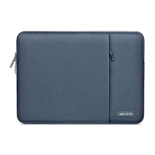 MOSISO laptop custodia borsa compatibile con mac. Book air 13 m3 a3113 m2 a2681 m1 a2337 a2179 a1932 2018-2024/pro 13 a2289 a2159 a1989 a1708, poliestere manica verticale con tasca, blu haze