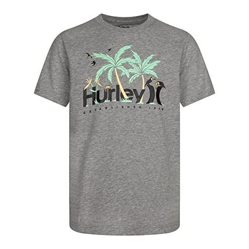Hurley hrlb jungle s/s tee maglietta, bishop, 7 años bambini e ragazzi