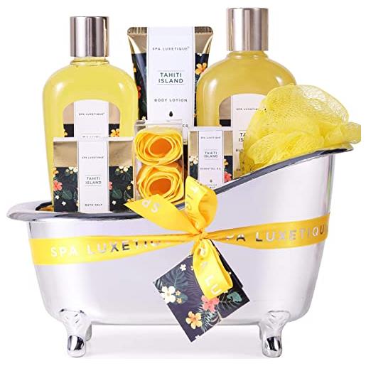 Spa luxetique set bagno doccia 8pcs alle frutte tropicali con olio di melaleuca bagnoschiuma lozione confezione regalo donna per natale festa e compleanno